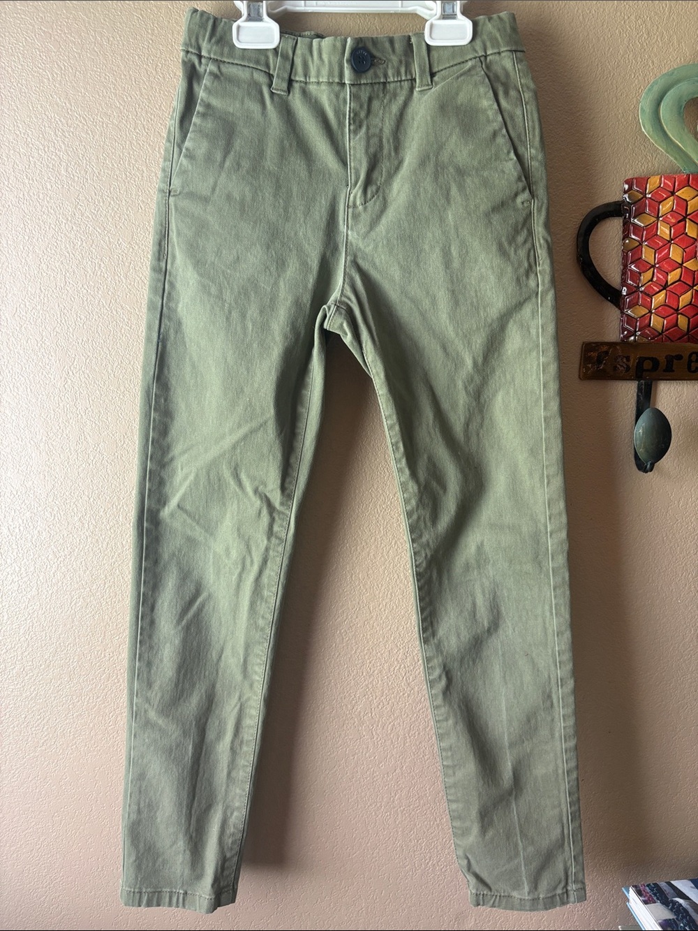Kids Olive Green Casual Pants